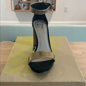 Black + Gold Heels with straps.